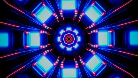 Blue and Red 3D Hyperloop - seamless looping. Stock Footage 116813955