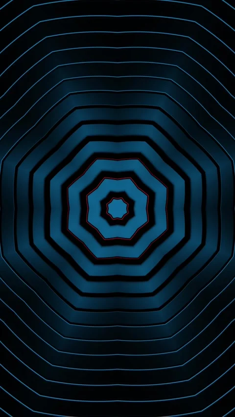 Blue and red abstract background with circular design. Kaleidoscope VJ loop Stock Footage 314100690