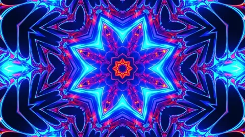 Blue and red abstract design. Kaleidoscope VJ loop Stock Footage 261671574