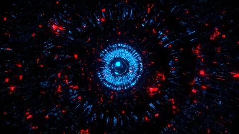 Blue and Red Abstract Sci-Fi Background VJ Loop l 4K Stock Footage 294926796