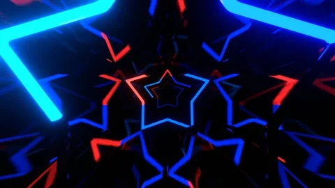 Blue and Red Active Flashing Abstract Neon Tunnel Background VJ Loop in 4K Stock Footage 316899813