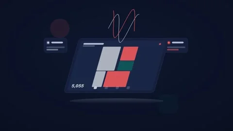 Blue and red analytics dashboard flat design loop Stock Footage 342628426
