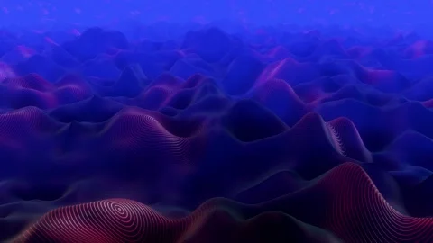 Blue and Red Audio Waves Landscape Stock Footage 262738791
