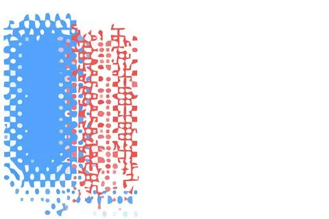 Blue and red background. Abstract vector. Modern geometric design. 2D renderi Stock Illustration