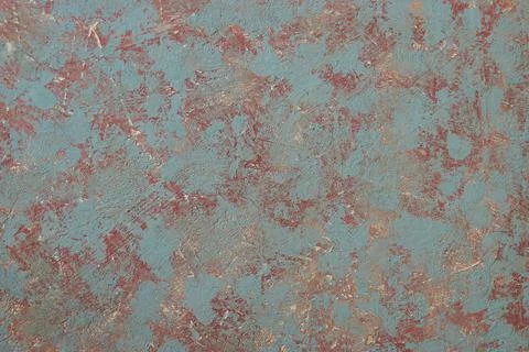 Blue and red background of painted abstract spots Stock Photos