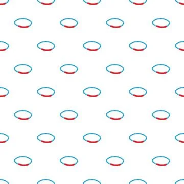 Blue and red beaded oval pattern seamless background 스톡 일러스트
