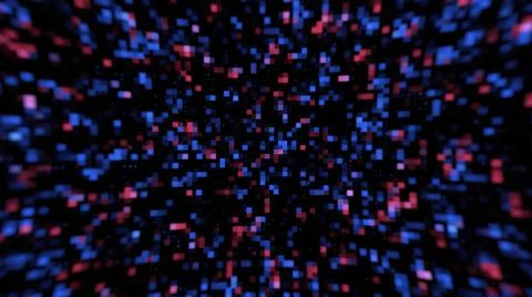 Blue and red block digital background 스톡 일러스트