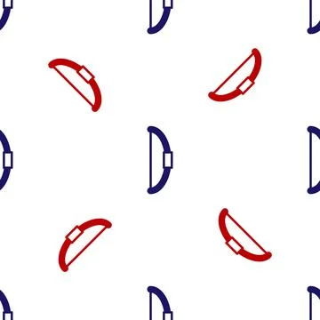 Blue and red Bow icon isolated seamless pattern on white background. Vector Illustrazione stock