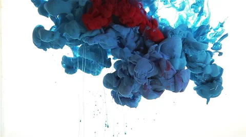 BLUE AND RED COLOR DROP underwater Stock Footage 47172616