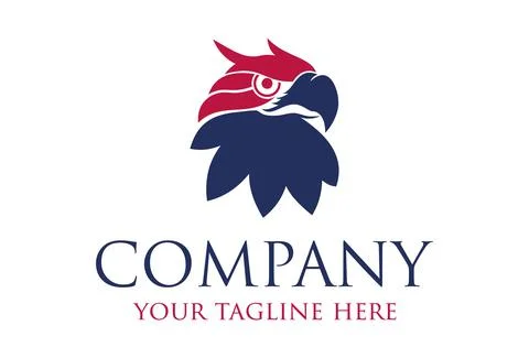 Blue and Red Color Eagle Head Logo Design	 Illustrazione stock