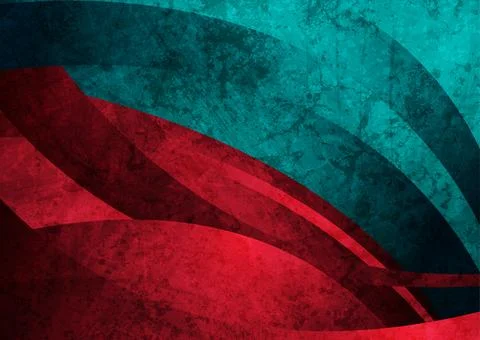 Blue and red contrast abstract old grunge corporate wavy background Stock Illustration