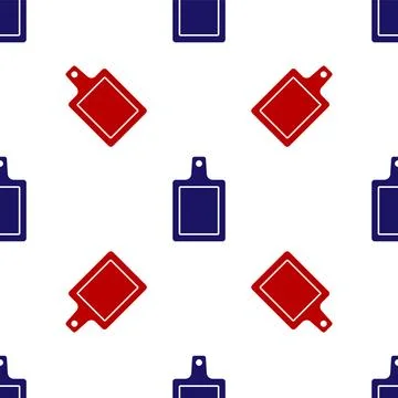 Blue and red Cutting board icon isolated seamless pattern on white background Stock Illustration
