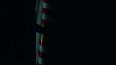 Blue and red emergency lights flashing in dark. Ambulance car parked on street 動画素材 166847452