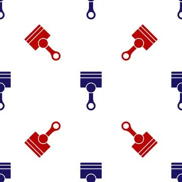 Blue and red Engine piston icon isolated seamless pattern on white background Illustrazione stock