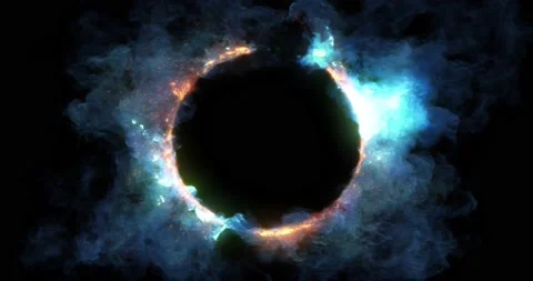 Blue and red explosive energy ring with sparks. Stock Footage 162512942