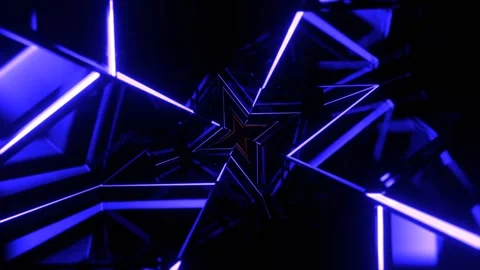 Blue and Red Figured Strobe Neon Corridor Background VJ Loop l 4K Stock Footage 304974607