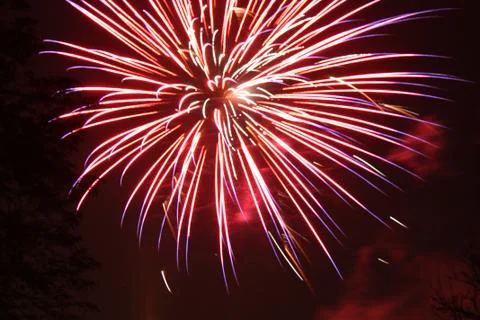 Blue and Red Firework 2 Stock Photos