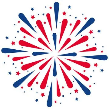 Blue and red firework Stock Illustration