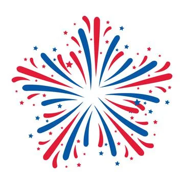 Blue and red firework Stock Illustration