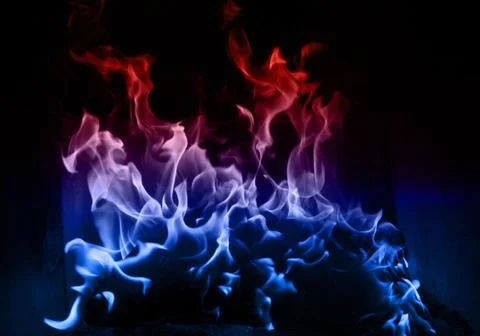 Blue and red flame Stock Photos