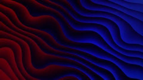 Blue and red fluid wave motion background seamless loop animation Stock Footage 346219129