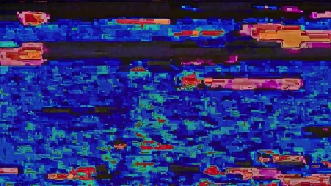Blue and red glitch pattern background Stock Footage 255741439