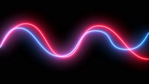 Blue and Red Glowing Neon Line Animation Stock Footage 198217795