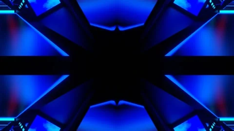 Blue and Red Glowing Screen Kaleidoscope Background VJ Loop in 4K Stock Footage 332127106
