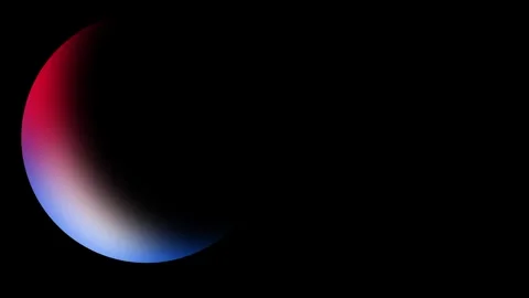 Blue and Red Gradient Crescent Arc on Black Stock Footage 335592010