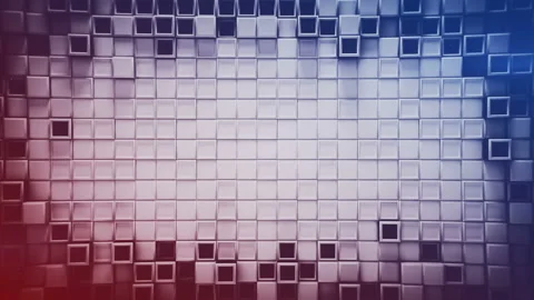 Blue and red gradient frame of 3D cubes loopable 4k UHD 3840x2160 Stock Footage 107099858