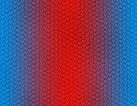Blue and red gradient snake skin pattern, short sharp scale 스톡 일러스트