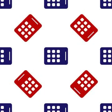 Blue and red Graphic tablet icon isolated seamless pattern on white backgroun Stock-Illustration