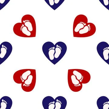 Blue and red help babies symbol icon isolated seamless pattern on white Stock Illustration