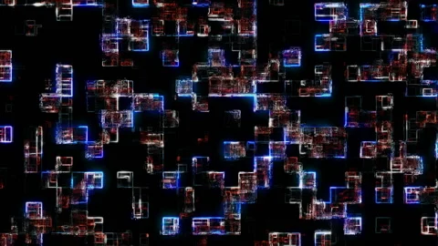 Blue and red hex large digital data code. The concept of futuristic information Stock Footage 92019838