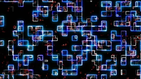 Blue and red hex large digital data code. The concept of futuristic information Stock Footage 114672830