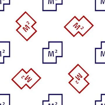 Blue and red House plan icon isolated seamless pattern on white background Ilustración de archivo