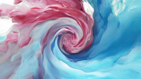 Blue and red ink splash isolated on white background, abstract cloud mixed Stock Footage 195685733