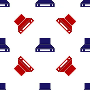 Blue and red Kitchen extractor fan icon isolated seamless pattern on white ba 스톡 일러스트