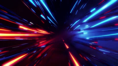 Blue and red light stripes 3d animation. Video stock 246869110