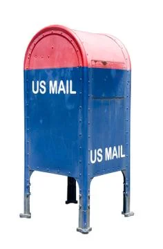 Blue and red mailbox Stock Photos