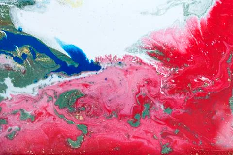 Blue and red marbling pattern. Marble liquid texture. Stock Illustration