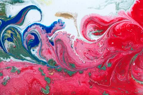 Blue and red marbling pattern. Marble liquid texture. Stock Illustration