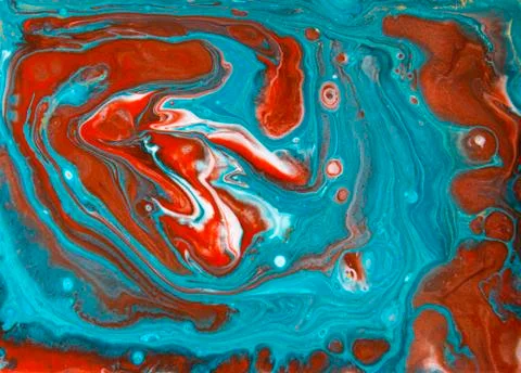 Blue and red marbling pattern. Marble liquid texture. Stock Illustration