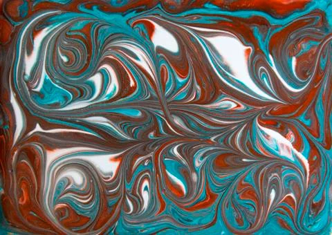 Blue and red marbling pattern. Marble liquid texture. Illustrazione stock