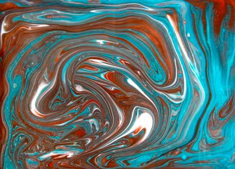 Blue and red marbling pattern. Marble liquid texture. Stock Illustration