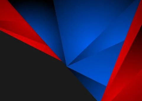 Blue and red minimal low poly abstract tech corporate background Illustrazione stock