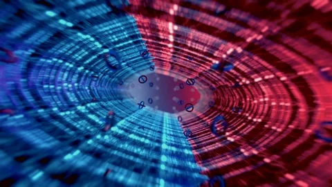 Blue and Red Motion Circles LOOP Stock-Footage 96280761