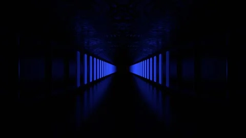Blue and Red Neon Sci-Fi Alien Corridor Background VJ Loop l 4K Stock Footage 303566431