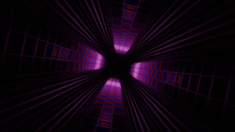 Blue and Red Neon Screen Tunnel Background VJ Loop in 4K Stock Footage 261865358