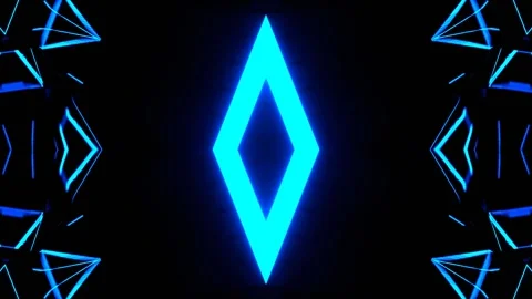 Blue and Red Neon Strobe Mirrored Kaleidoscope Background VJ Loop in 4K 스톡 동영상 338116487